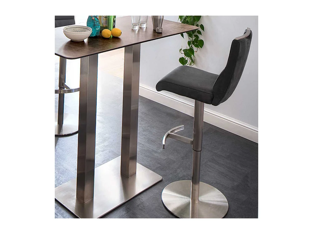 Barstuhl in Anthrazit Stoff drehbar