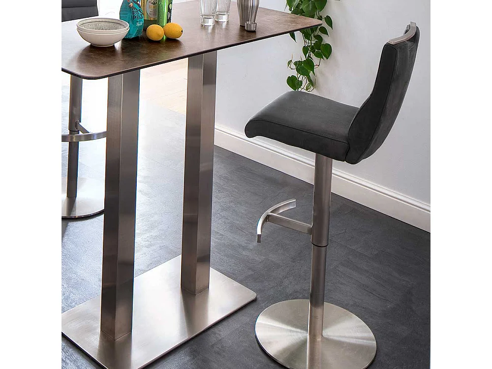 Barstuhl in Anthrazit Stoff drehbar