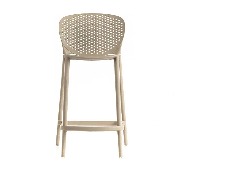 Kunststoff Barhocker wetterfest Beige (2er Set)