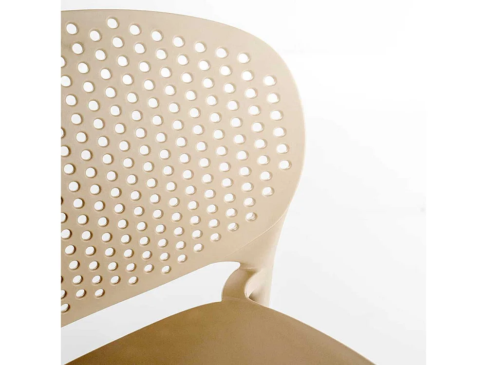 Kunststoff Barhocker wetterfest Beige (2er Set)