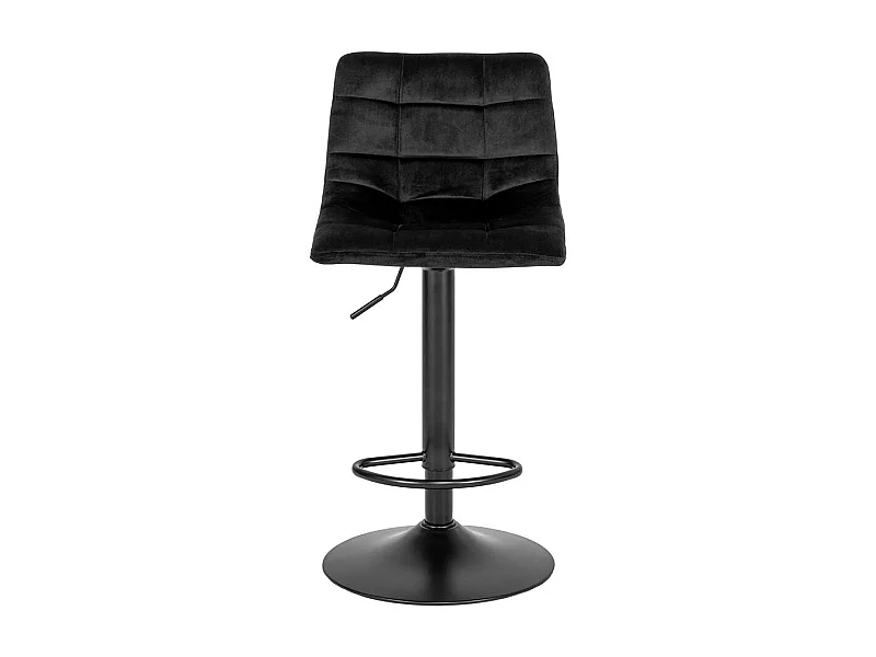 Samt Barstuhl in Schwarz Gasdruck höhenverstellbar (2er Set)