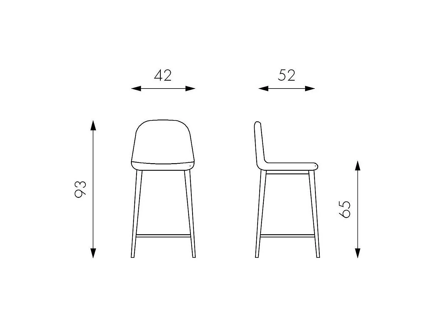 Barstuhl in Taupe Kunstleder Stahl Anthrazit (2er Set)