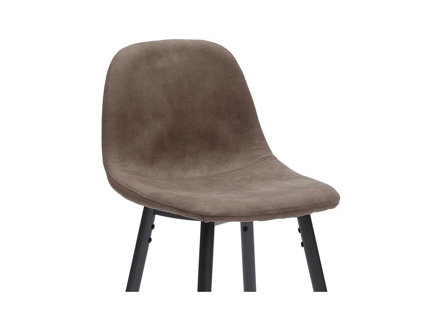 Barstuhl in Taupe Kunstleder Stahl Anthrazit (2er Set)