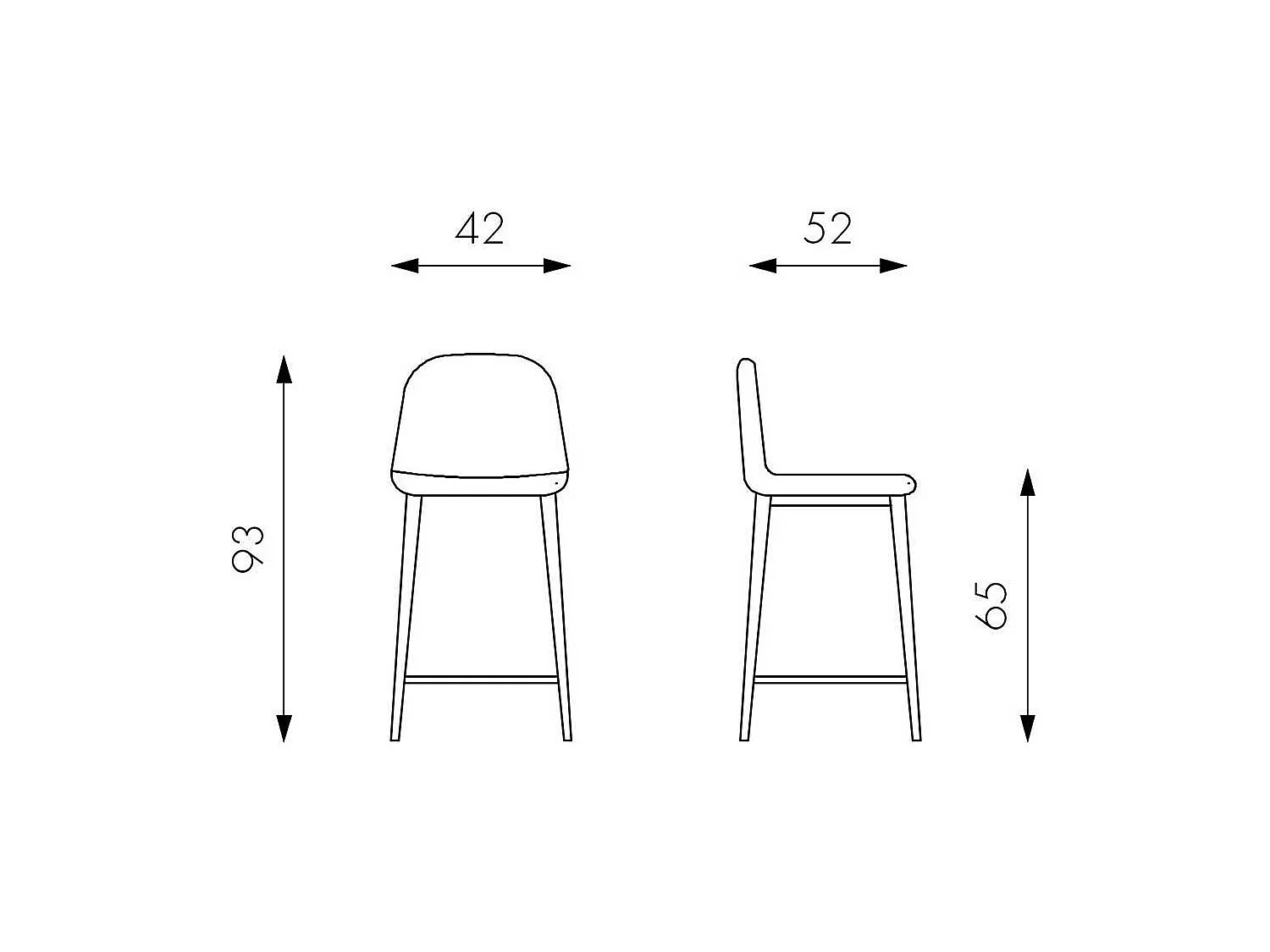 Barstuhl in Taupe Kunstleder Stahl Anthrazit (2er Set)