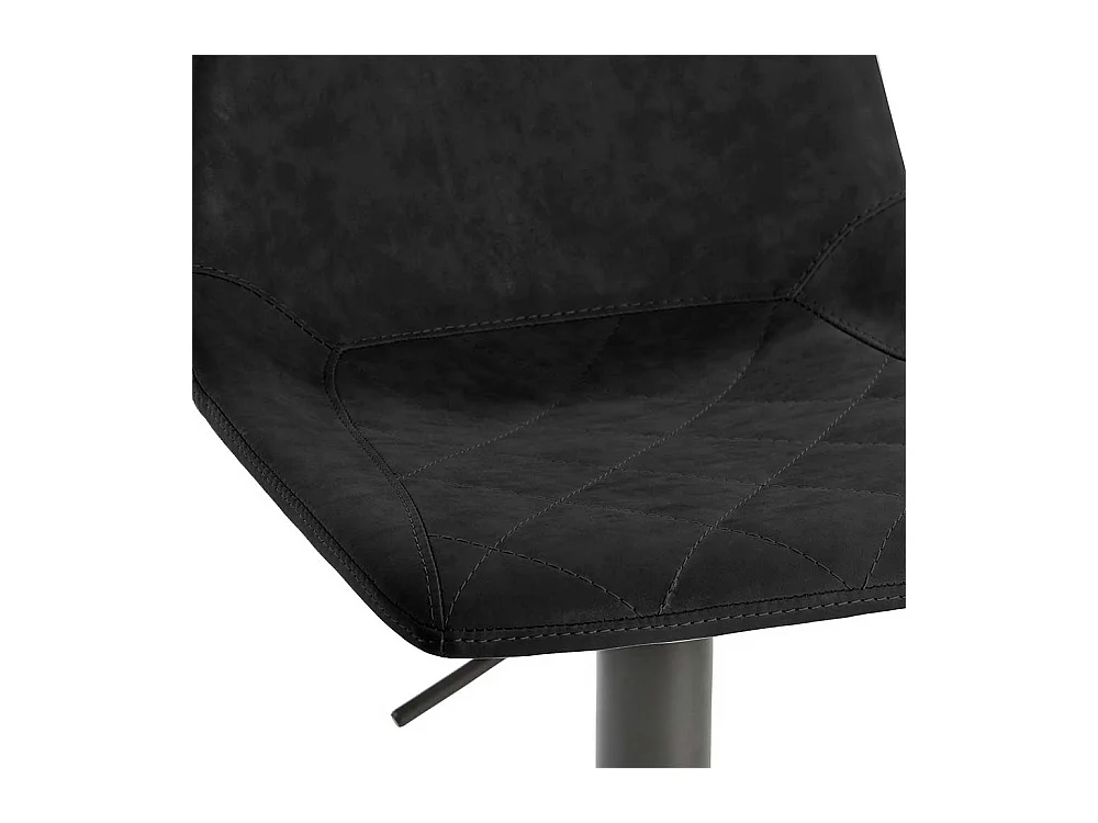 Höhenverstellbarer Barstuhl in Schwarz Kunstleder drehbar