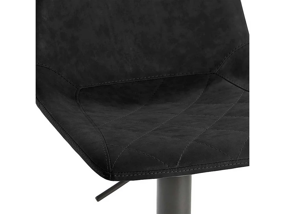 Höhenverstellbarer Barstuhl in Schwarz Kunstleder drehbar