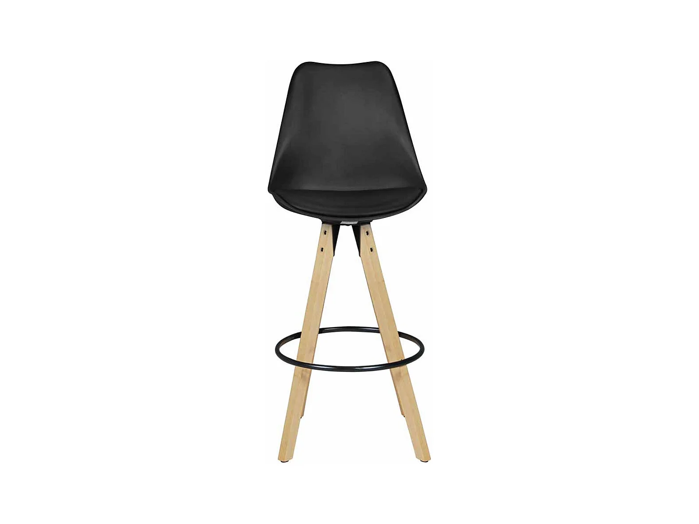 Barstuhl Set in Schwarz Kunstleder Schalensitz (2er Set)