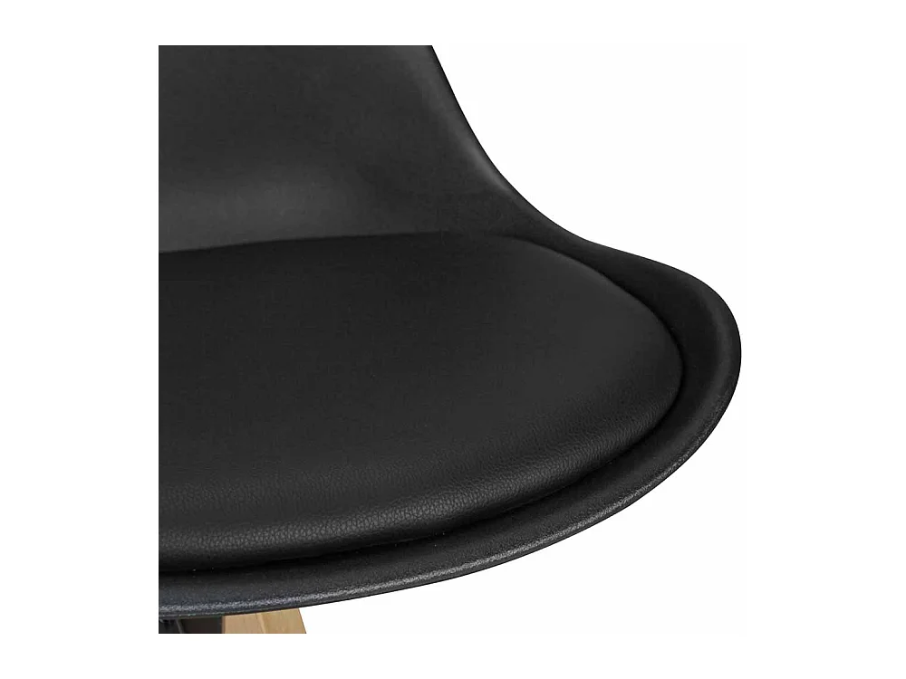 Barstuhl Set in Schwarz Kunstleder Schalensitz (2er Set)