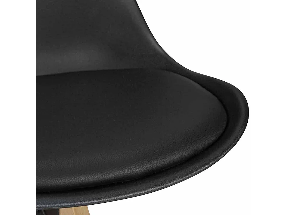 Barstuhl Set in Schwarz Kunstleder Schalensitz (2er Set)
