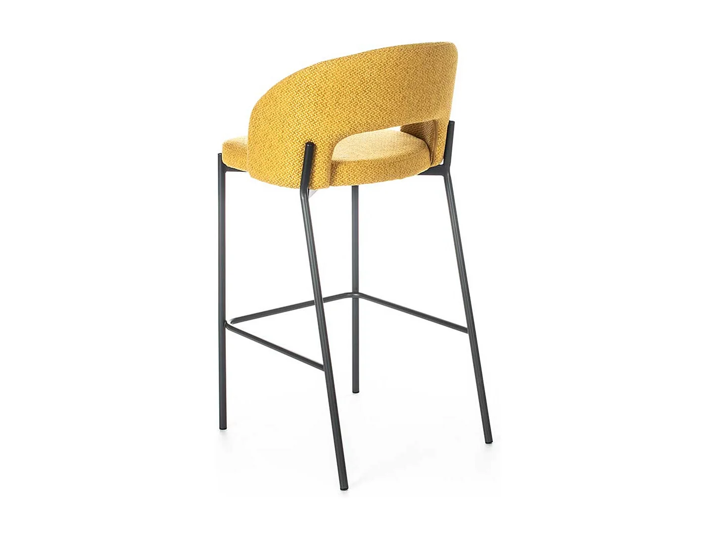 Barstühle in Gelb und Anthrazit gepolstert (2er Set)