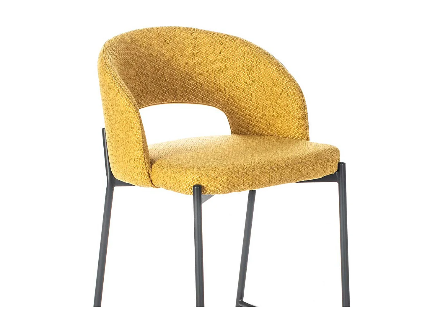 Barstühle in Gelb und Anthrazit gepolstert (2er Set)