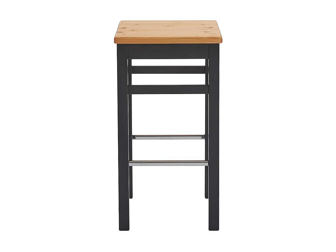 Kiefer massiv Barhocker in Schwarz und Laugenfarben 75 cm Sitzhöhe