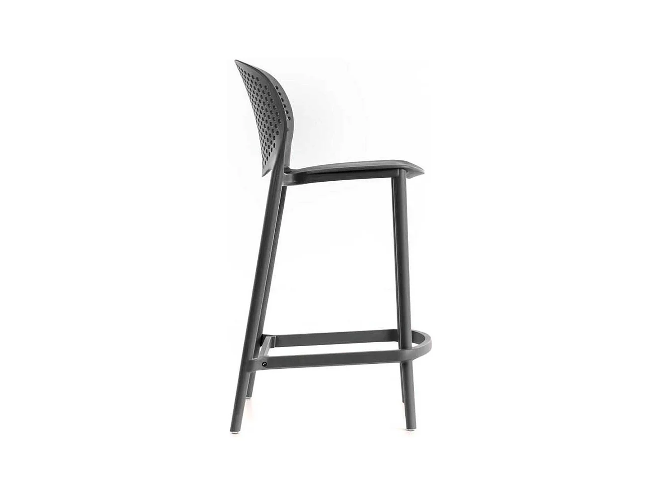 Wetterfeste Barhocker in Dunkelgrau Kunststoff (2er Set)