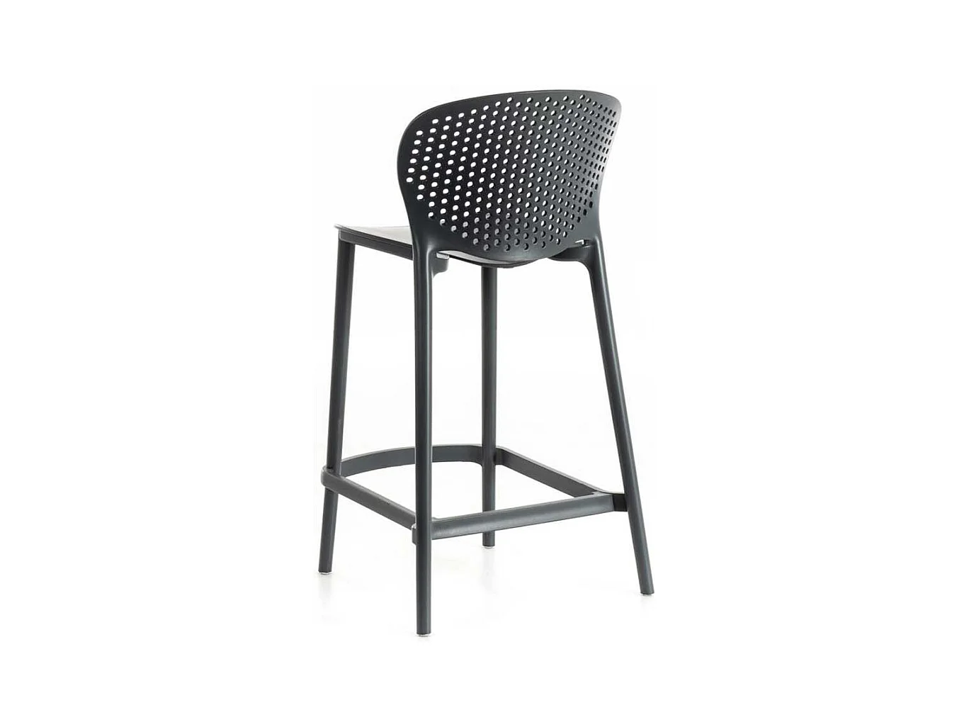 Wetterfeste Barhocker in Dunkelgrau Kunststoff (2er Set)