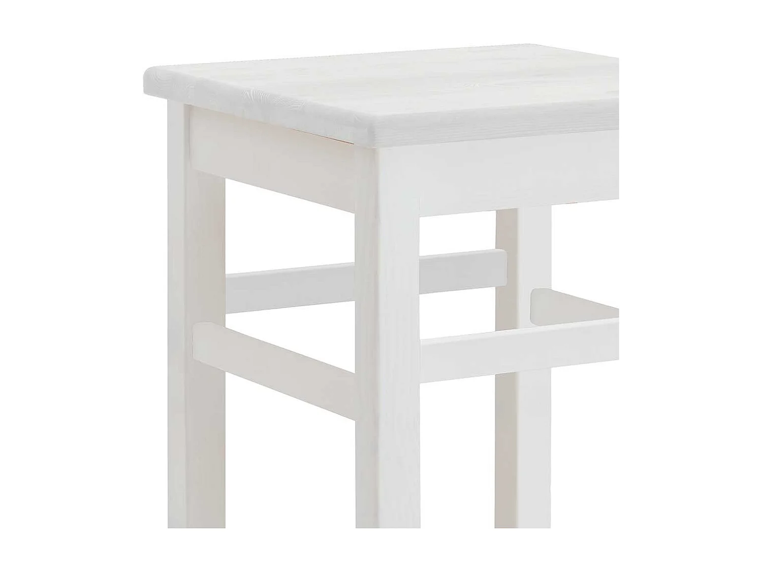 Hochhocker im weißen Landhausstil Kiefer Massivholz