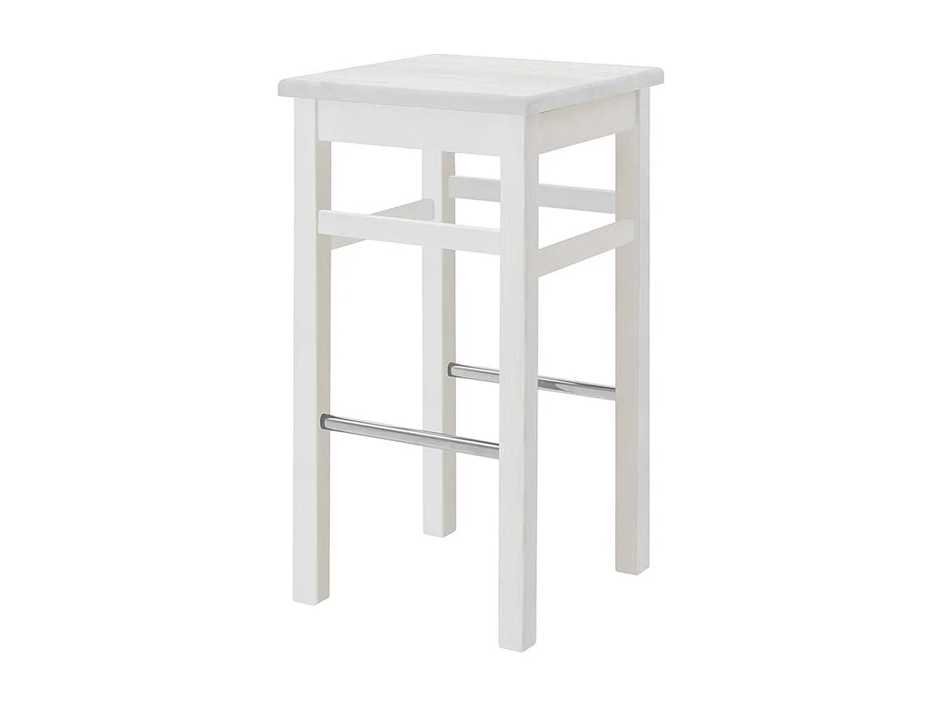 Hochhocker im weißen Landhausstil Kiefer Massivholz