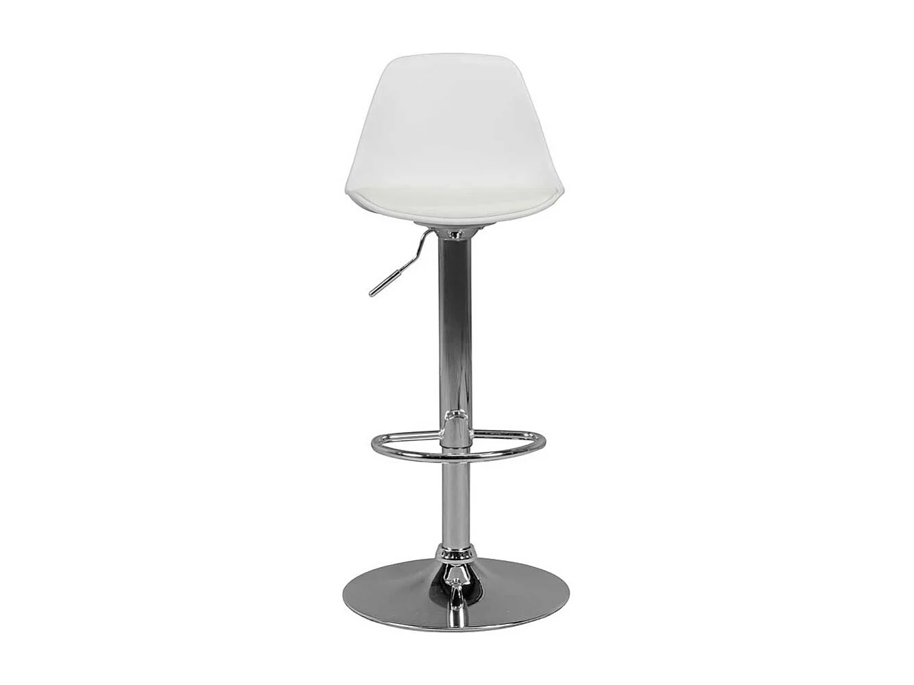 Verstellbarer Barhocker in Weiß Kunstlederbezug
