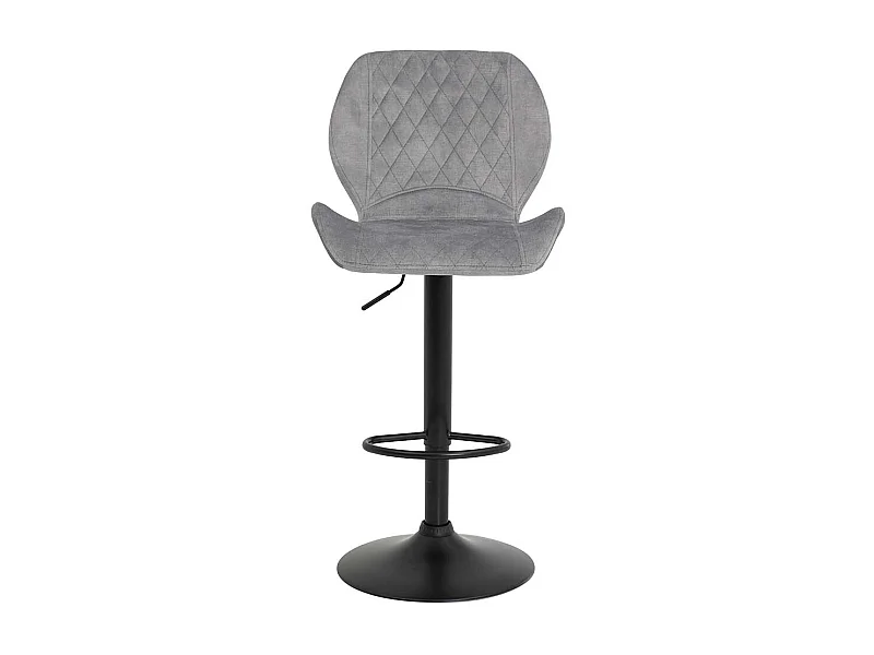 Bar Hocker in Grau und Schwarz Metall Tellerfuß (2er Set)