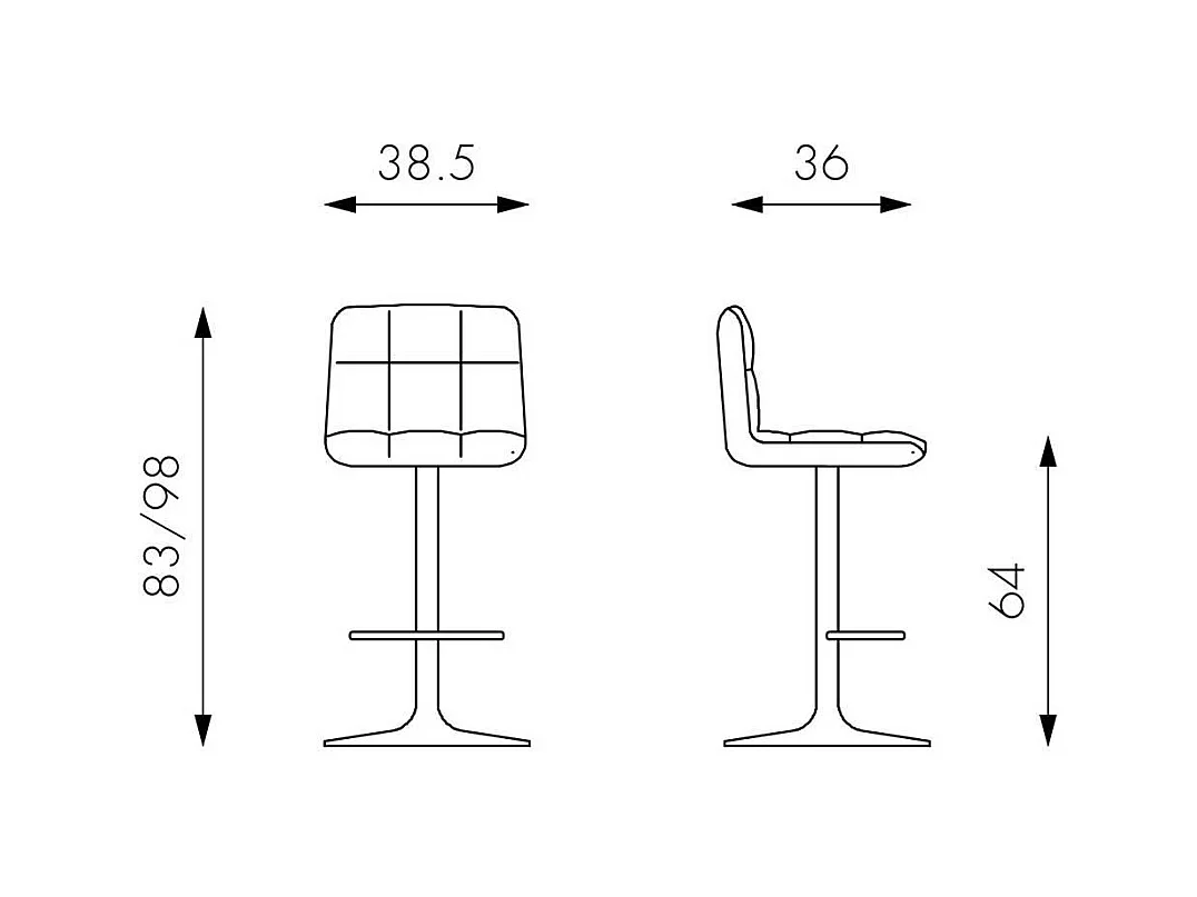 Barhocker in Taupe Kunstleder höhenverstellbar (2er Set)