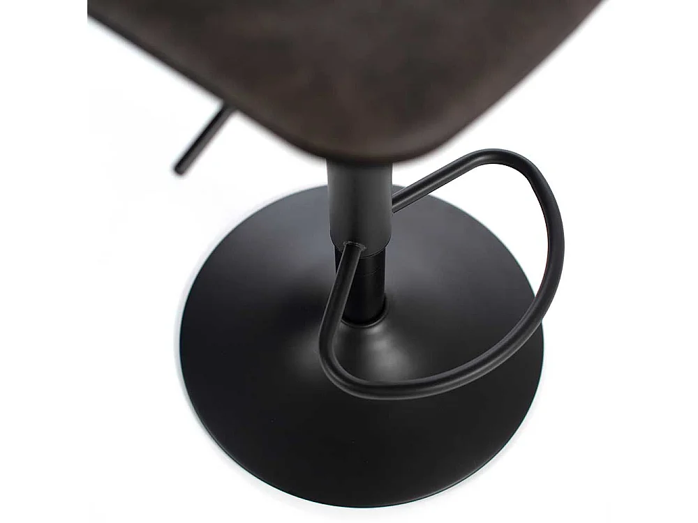 Barhocker in Dunkelgrau und Schwarz mit Fußablage (2er Set)