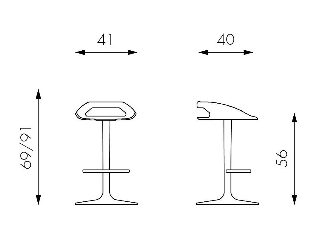 Küchenhocker in Schwarz höhenverstellbar und drehbar