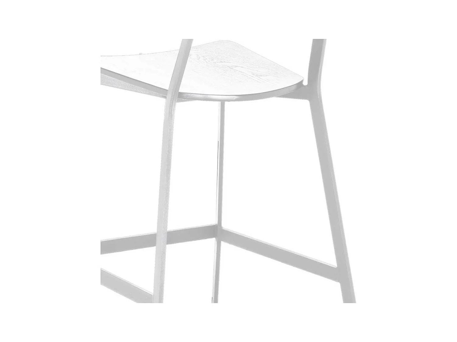 Kuechenhocker in Weiß Lehne (2er Set)