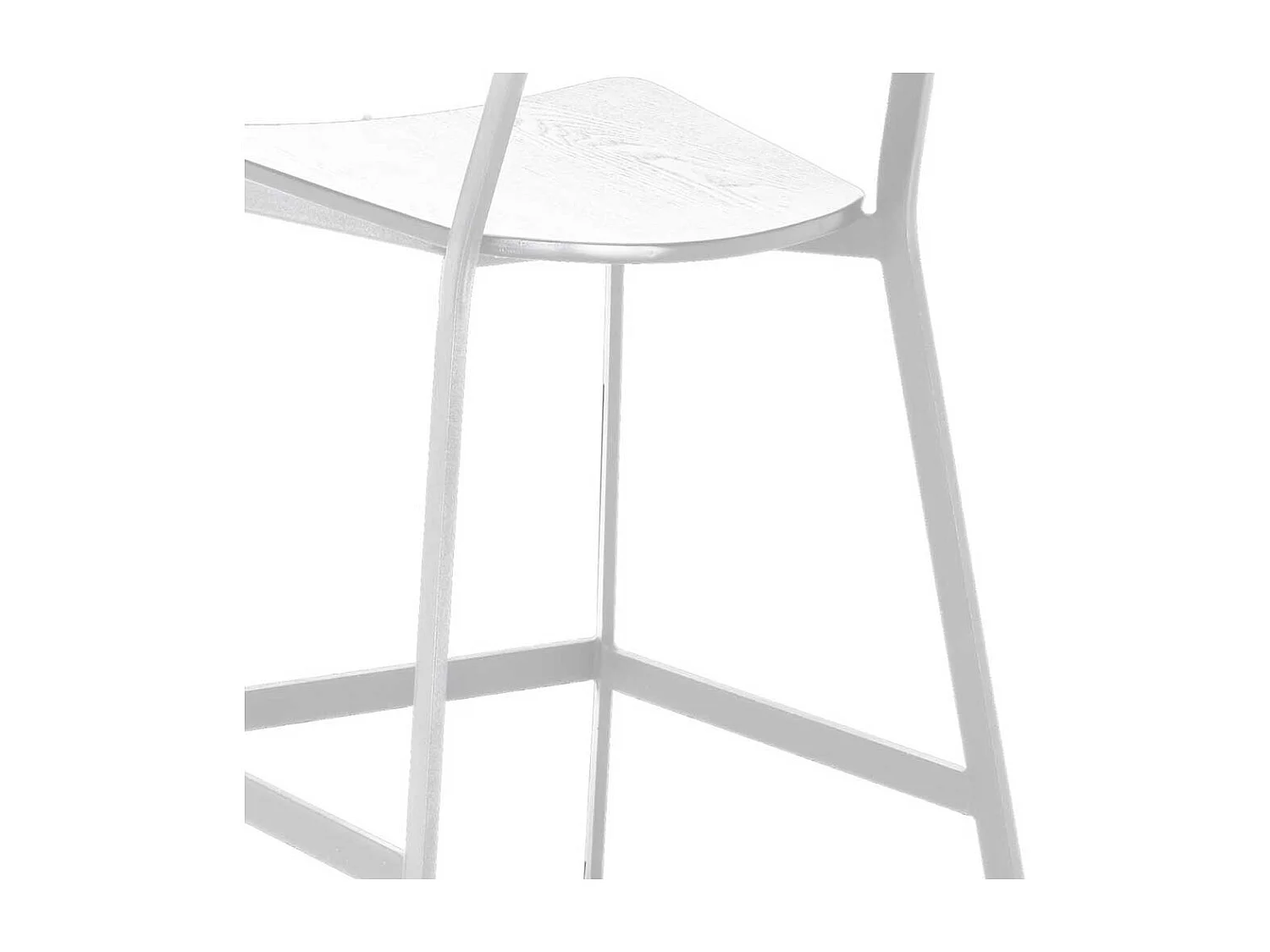 Kuechenhocker in Weiß Lehne (2er Set)