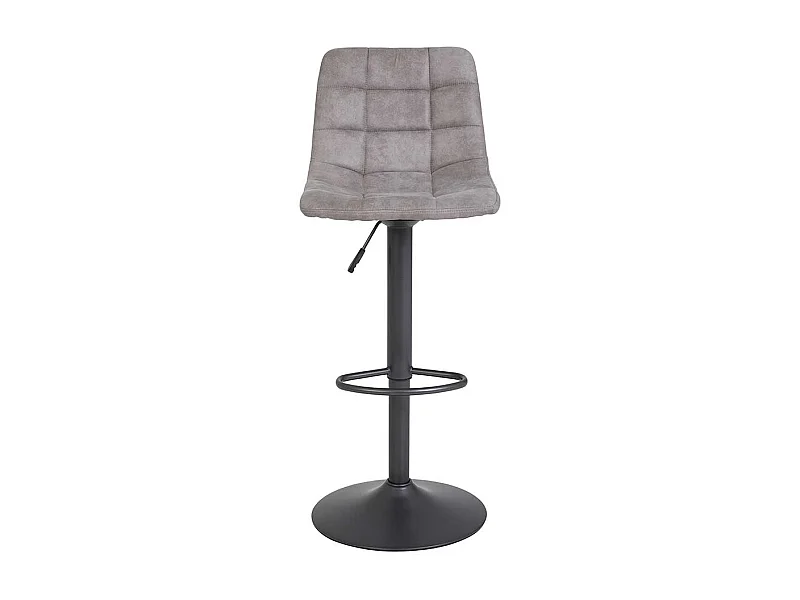 Design Barhocker in Grau Microfaser höhenverstellbar (2er Set)
