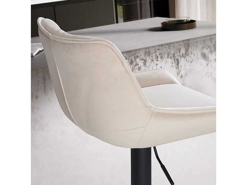 Barhocker in Beige und Schwarz aufwendigen Steppungen