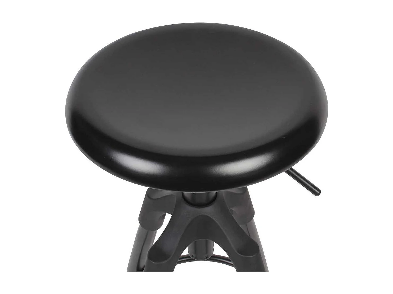 Beistellhocker in Schwarz Kunststoff dreh- und höhenverstellbar