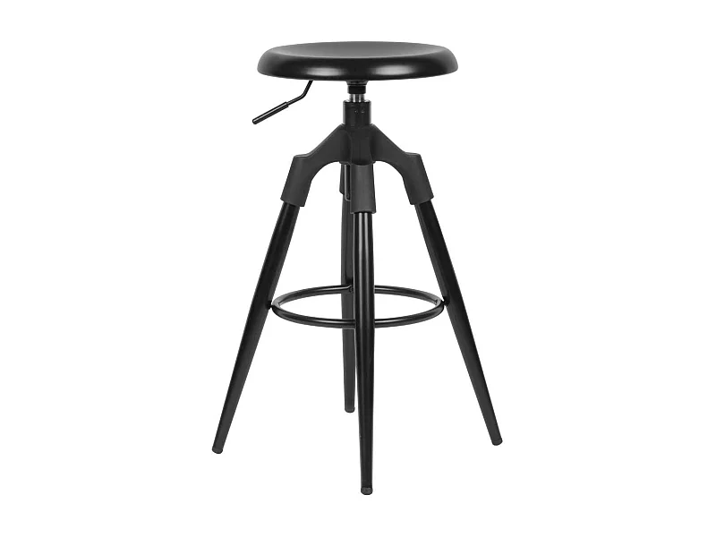 Beistellhocker in Schwarz Kunststoff dreh- und höhenverstellbar