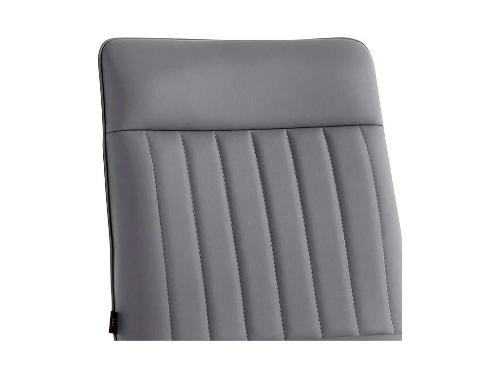 Kunstleder Barhocker in Grau Vierfußgestell aus Metall (2er Set)