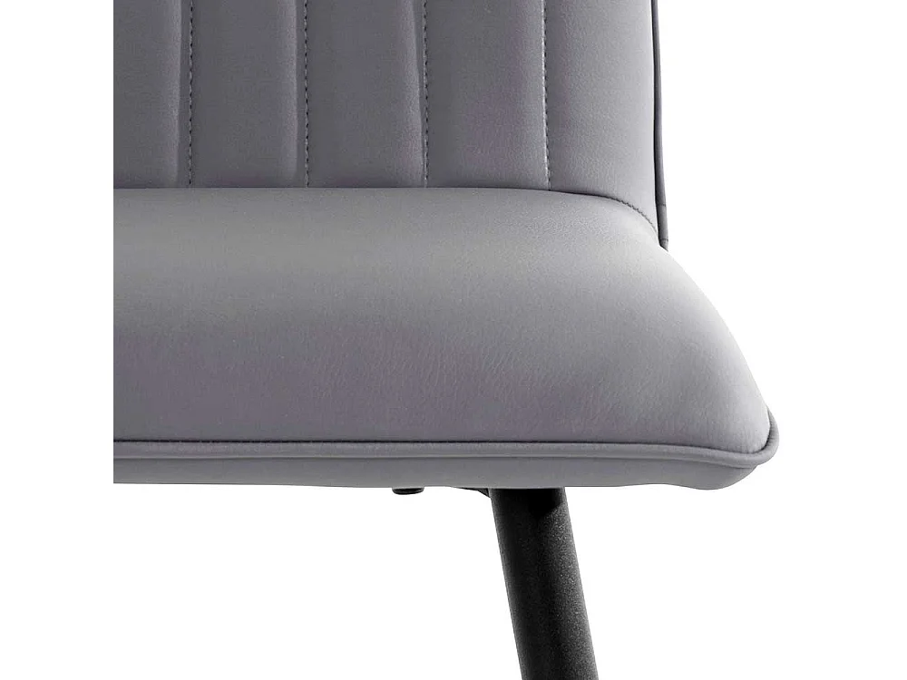 Kunstleder Barhocker in Grau Vierfußgestell aus Metall (2er Set)