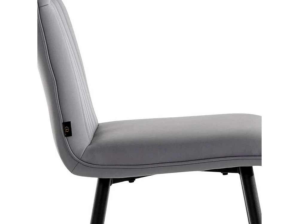 Kunstleder Barhocker in Grau Vierfußgestell aus Metall (2er Set)