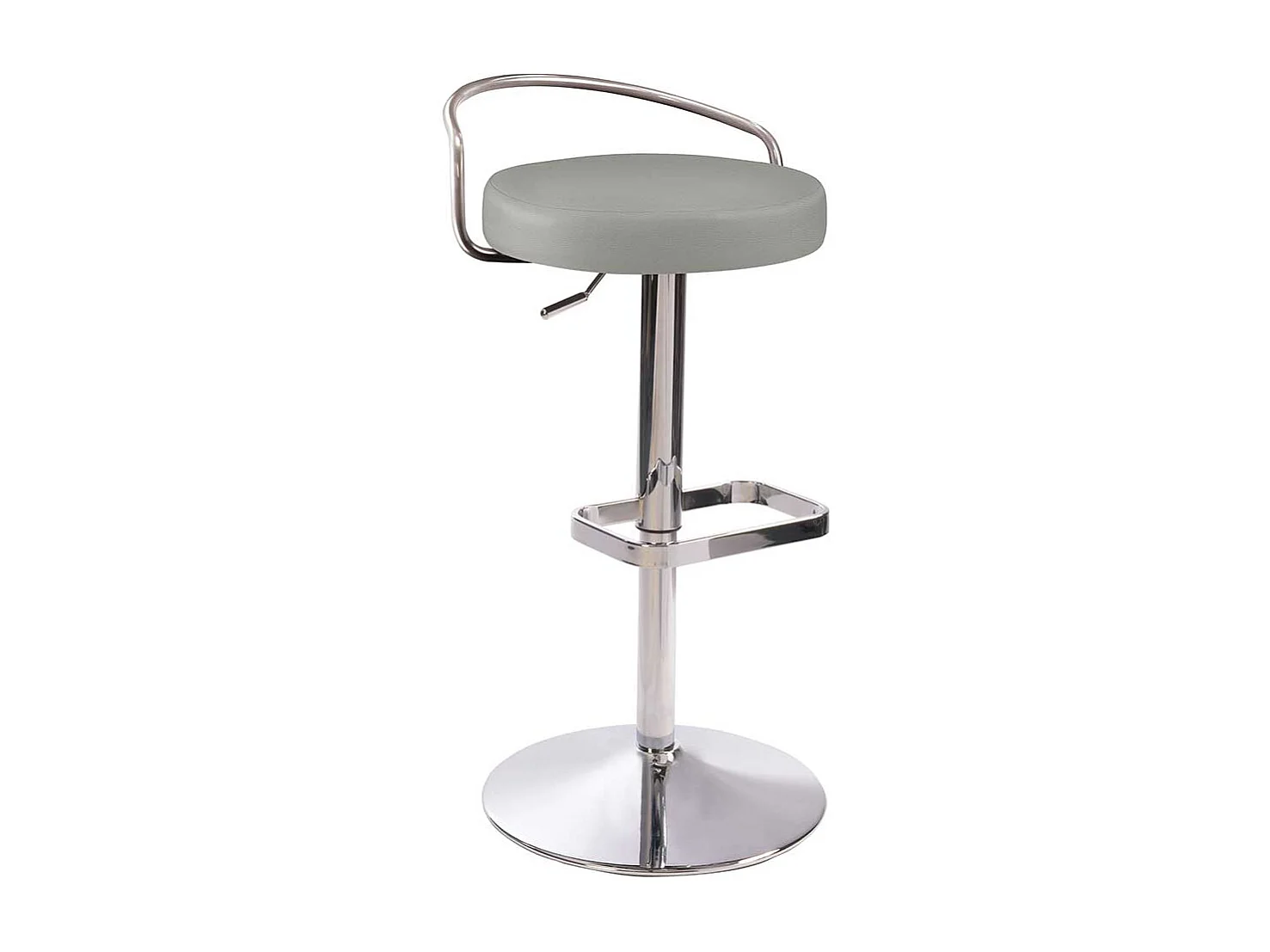 Verstellbarer Hochhocker drehbar Rückenlehne aus Metall
