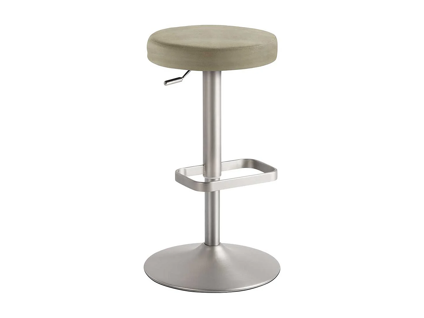 Drehbarer Barhocker durch Gasdruck höhenverstellbar Microfaser und Stahl
