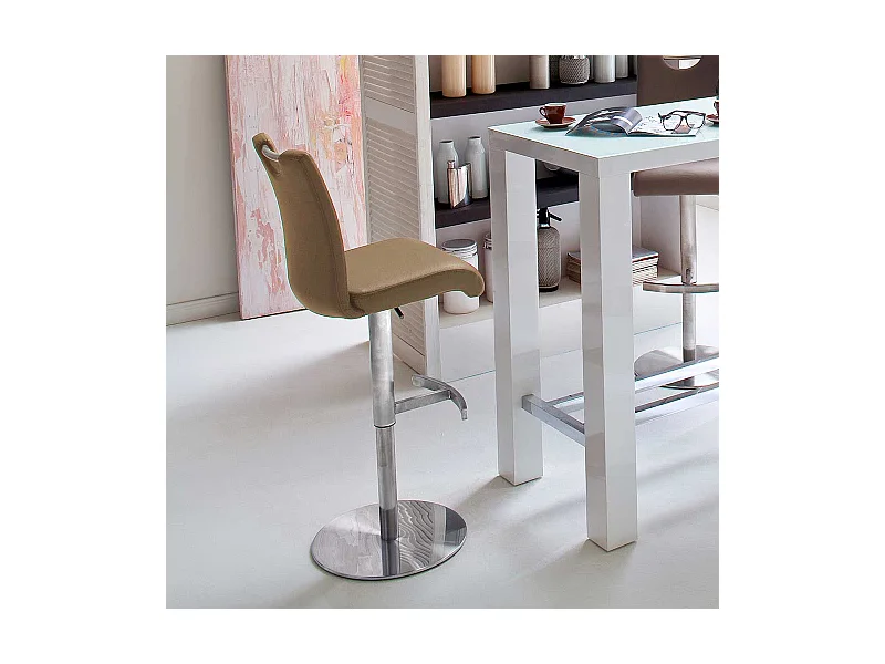 Barhocker in Braun mit Lehne