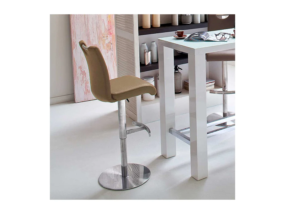 Barhocker in Braun mit Lehne