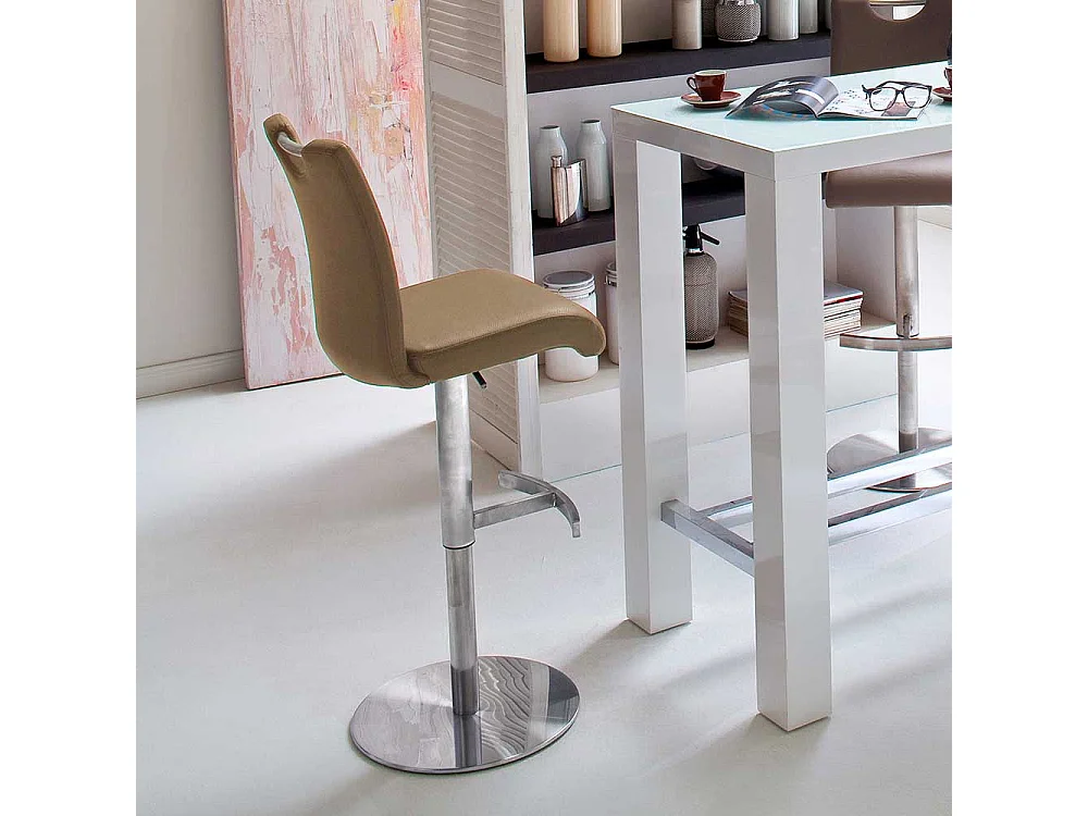 Barhocker in Braun mit Lehne