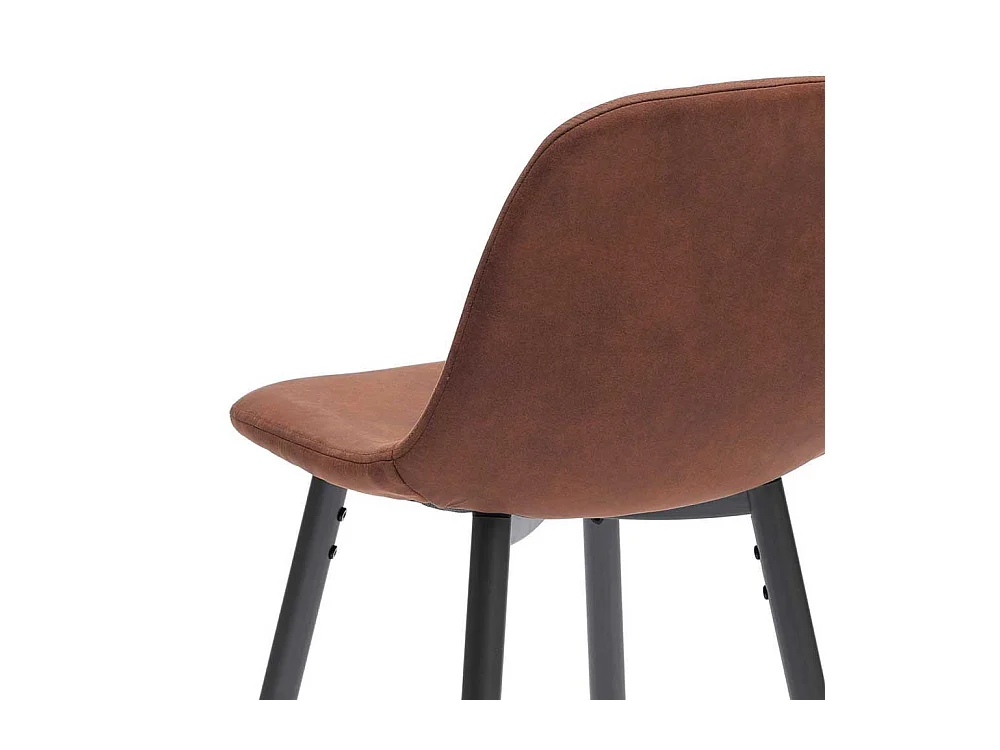 Küchenhocker Set in Braun Kunstleder Stahl Anthrazit (2er Set)