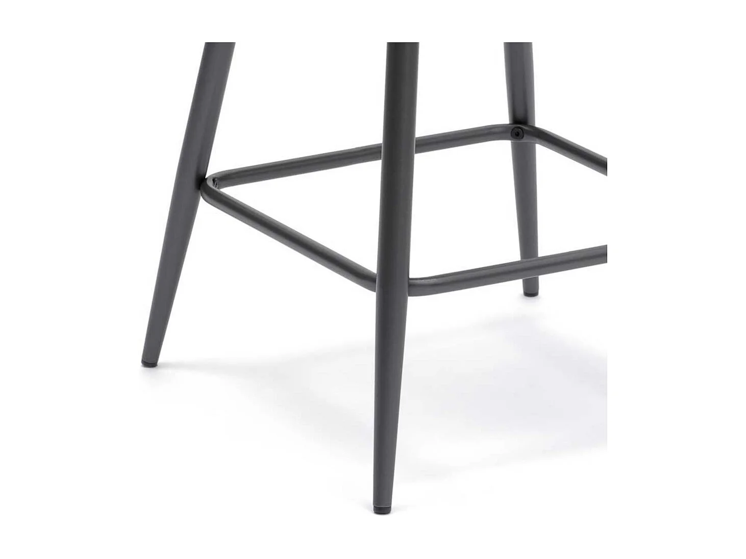 Küchenhocker Set in Braun Kunstleder Stahl Anthrazit (2er Set)