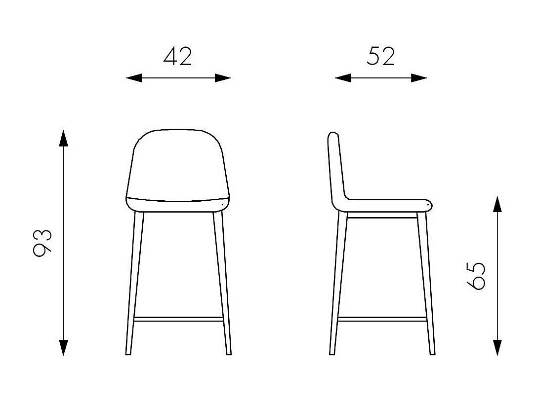 Küchenhocker Set in Braun Kunstleder Stahl Anthrazit (2er Set)