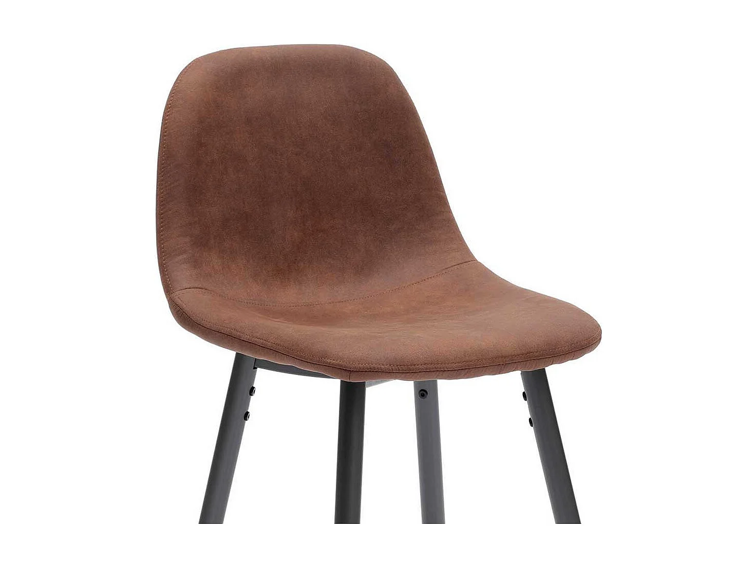 Küchenhocker Set in Braun Kunstleder Stahl Anthrazit (2er Set)