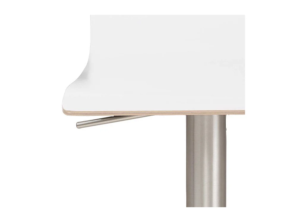 Designbarhocker mit Schalensitz Tellerfuß Gestell in Chrom gebürstet