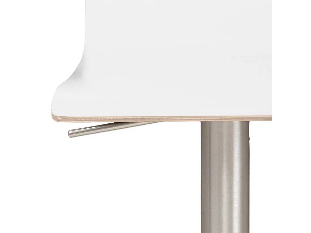 Designbarhocker mit Schalensitz Tellerfuß Gestell in Chrom gebürstet