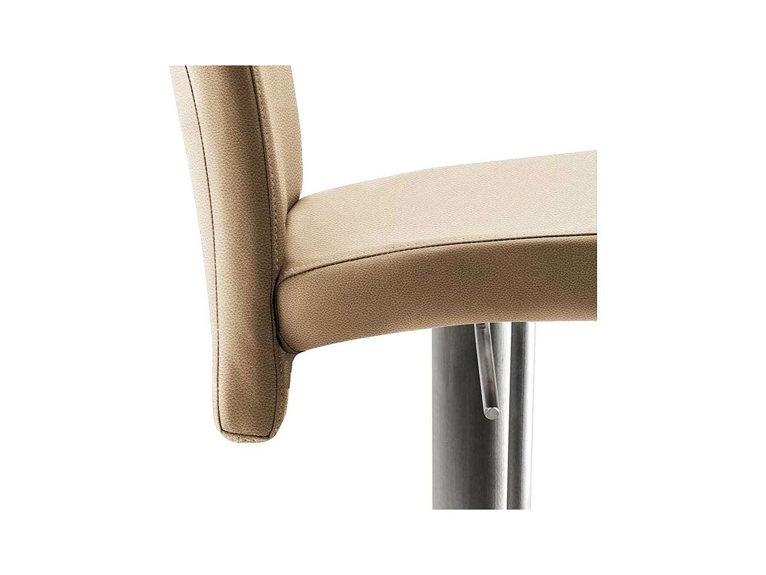 Designbarhocker in Beige Microfaser Gasdruck höhenverstellbar