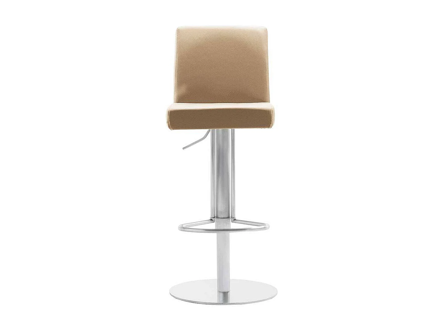 Designbarhocker in Beige Microfaser Gasdruck höhenverstellbar