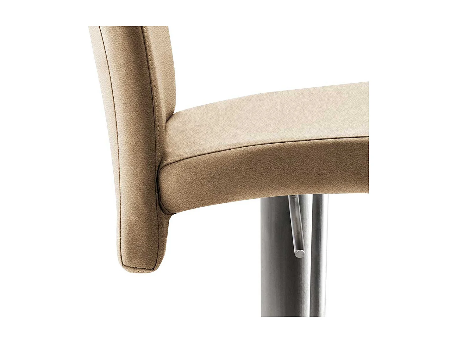 Designbarhocker in Beige Microfaser Gasdruck höhenverstellbar