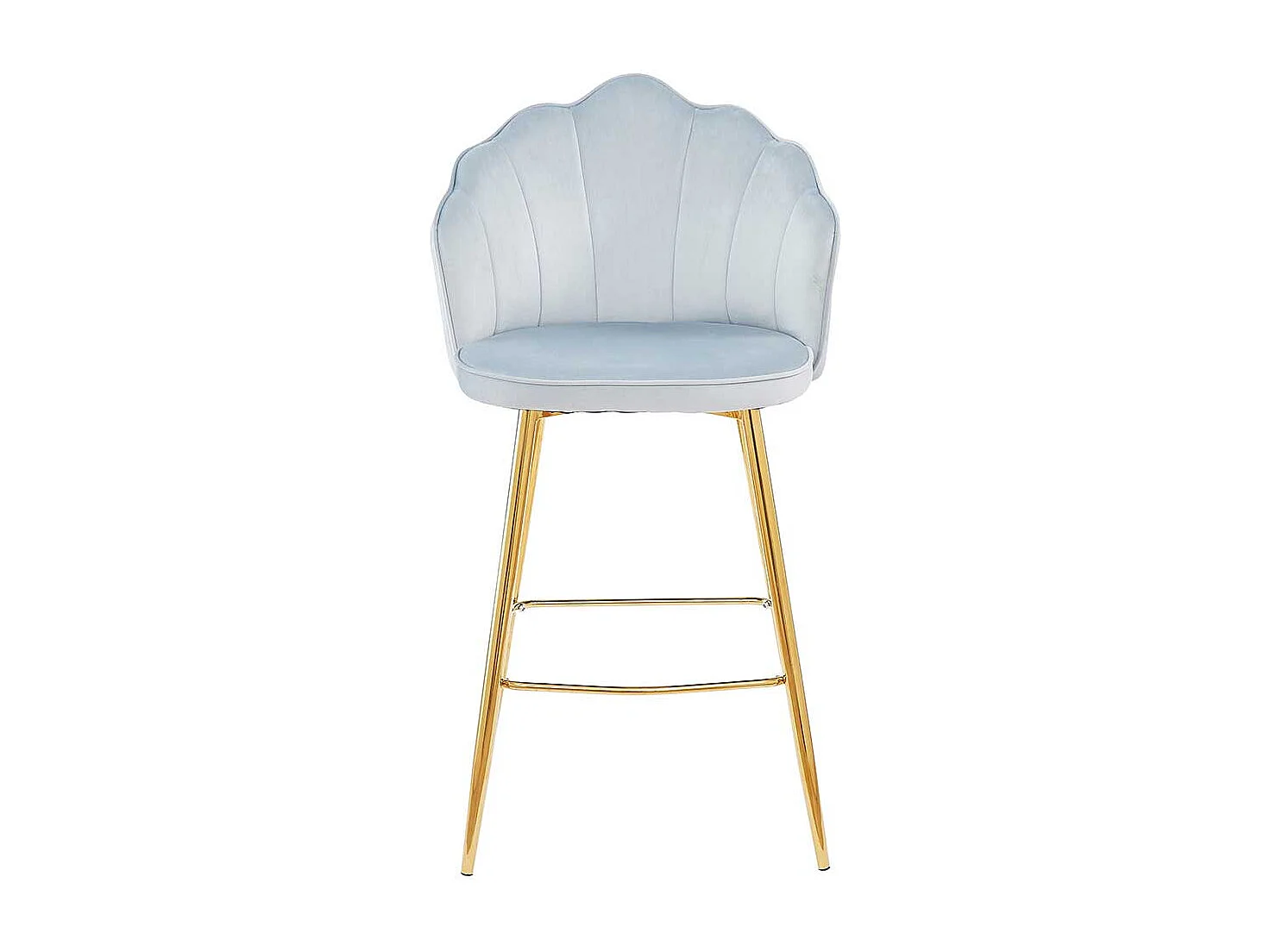 Barstühle Muschelform in Hellgrau Vierfußgestell aus Metall (2er Set)