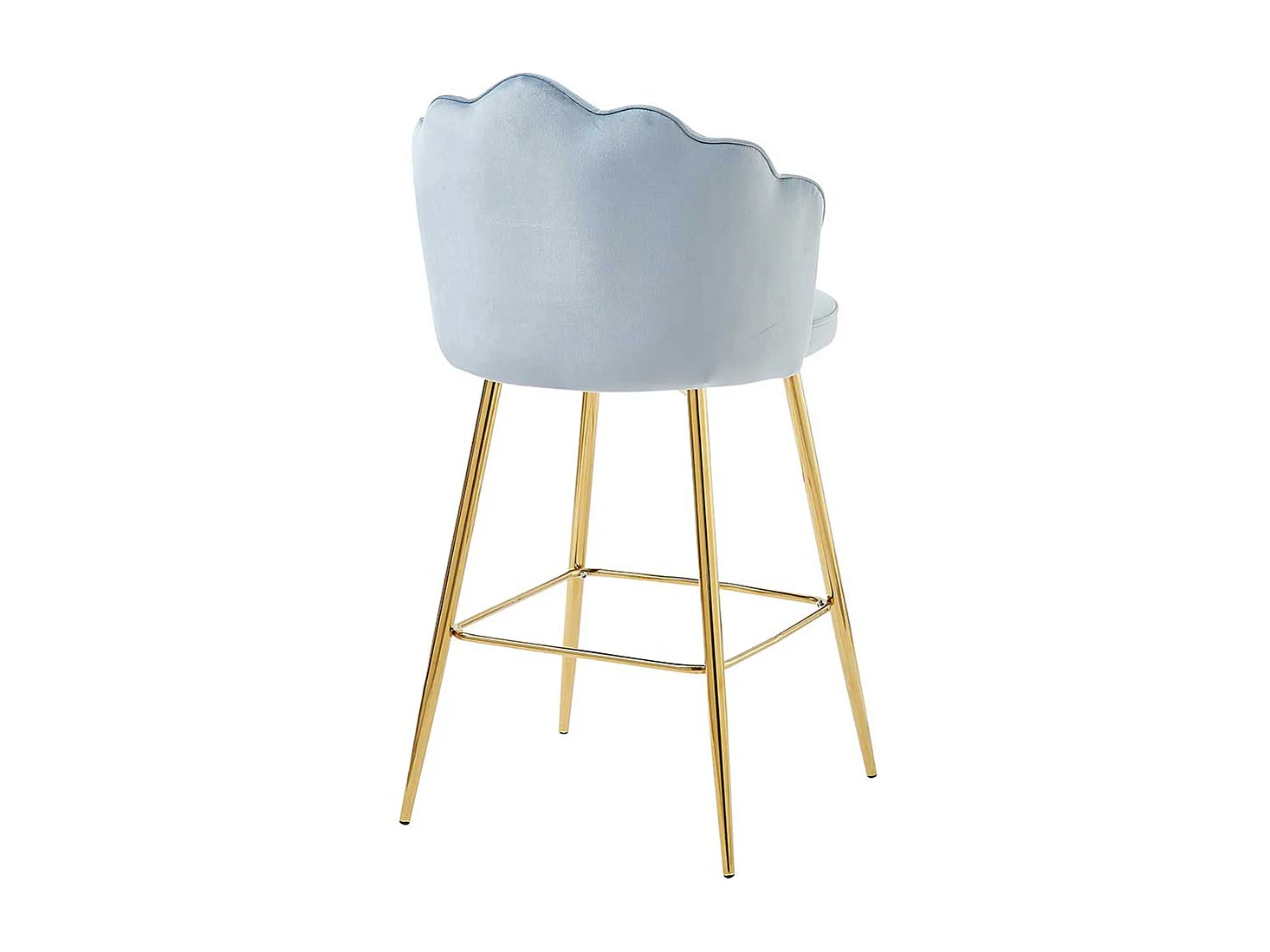 Barstühle Muschelform in Hellgrau Vierfußgestell aus Metall (2er Set)